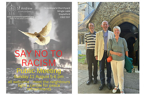 Pippa Heylings MP at a Say No to Racism event, St Andrews church Sawston, August 2024