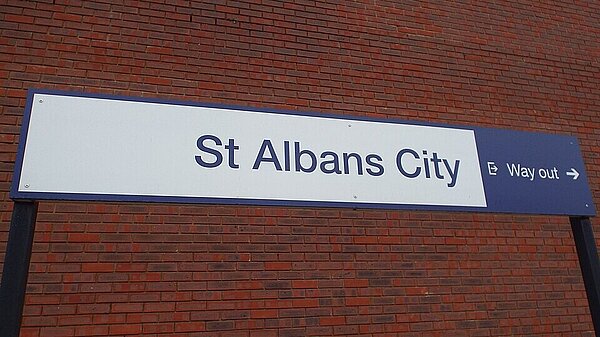 St Albans City railway station sign